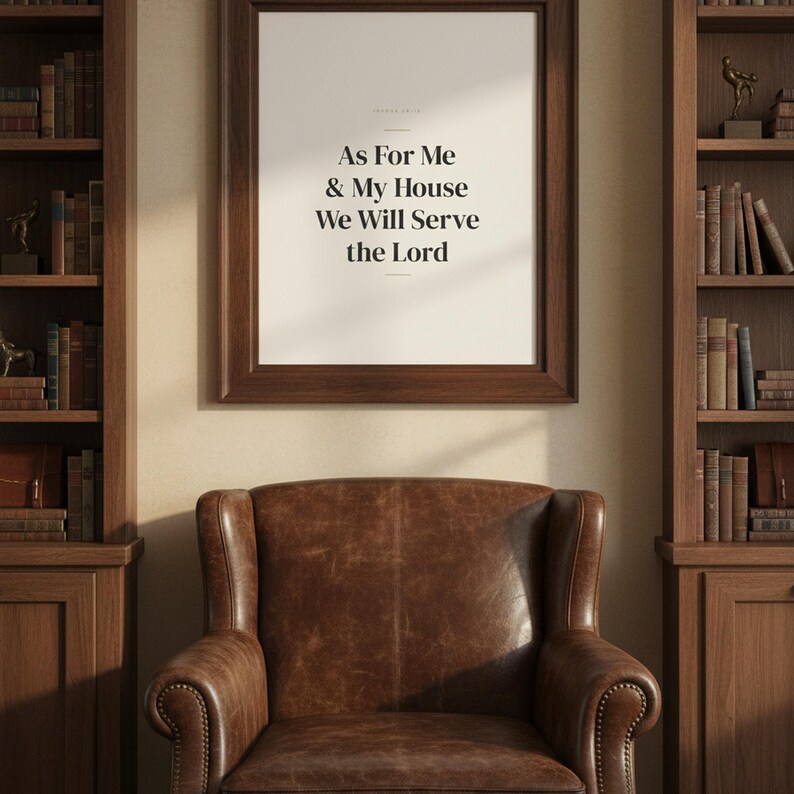 As For Me and My House We Will Serve the Lord Joshua 24:15 Wall Art Christian Fa — what you get size overview showing all available print dimensions. This Fathers Day christian scripture wall art print features beautiful serif typography on warm cream background. Joshua 24:15 bible verse digital download printable for home office bedroom living room gallery wall decor. Perfect christian gift id...