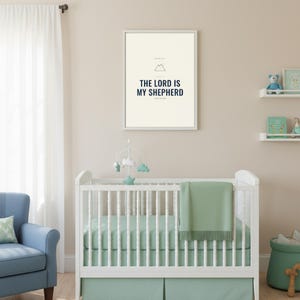 The Lord Is My Shepherd Psalm 23:1 Wall Art Christian Boys Room Print Scripture Decor Digital Download