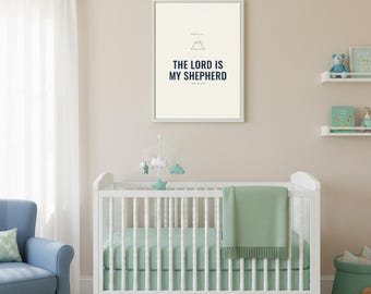 The Lord Is My Shepherd Psalm 23:1 Wall Art Christian Boys Room Print Scripture Decor Digital Download