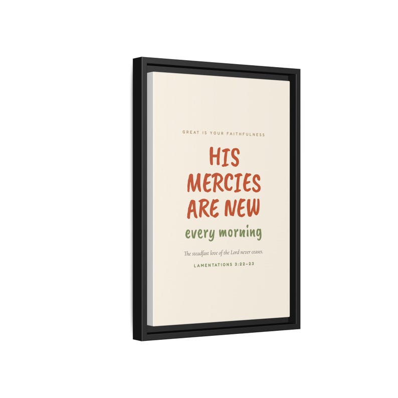 Zijn genade is elke ochtend nieuw | Klaagliederen 3:22-23 | Opvallende moderne christelijke muurdecoratie | Schrifttekst over dankbaarheid afbeelding 10