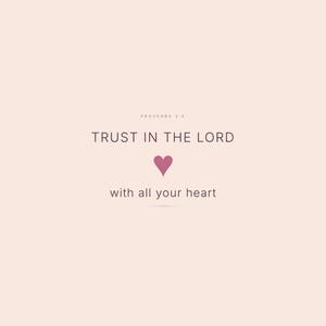 Trust in the Lord With All Your Heart Proverbs 3:5 printable Christian wall art in pink blush coquette aesthetic. Elegant Cormorant Garamond serif typography with hand-drawn botanical illustrations and decorative ribbon bow accents. "Trust in the Lor