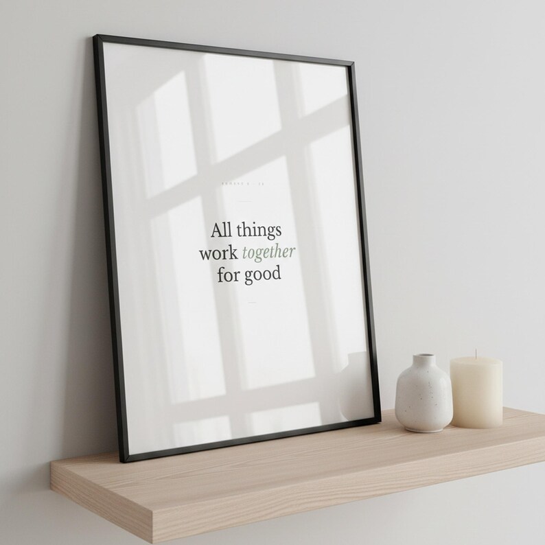 Scripture Wall Art Set of 6 Minimalist Bible Verse Prints Modern Christian Home  — additional styled mockup view image 10 of 10. This modern minimalist christian scripture wall art print features beautiful serif typography on warm cream background. digital download printable for home office bedroom living room gallery wall decor. Perfect christian gift idea from TheFramedVerse on Etsy.