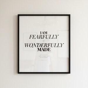 Psalm 139 14 Wall Art Fearfully and Wonderfully Made Scripture Print Nursery, in gentle sage green nursery design with soft botanical watercolor illustration and calming earth tones, displayed in a calm nursery setting with soft natural light, wooden baby furniture and gentle earth-toned decor creating a tranquil environment