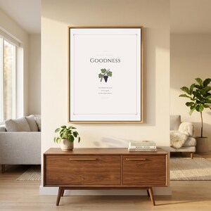 Galatians 5 scripture wall art print — what you get overview showing all available print sizes from 4x6 to 24x36, clearly labeled for easy selection This vintage rustic, gallery wall set christian wall art features beautiful typography as a printable bible verse decor piece. Digital download from TheFramedVerse on Etsy, perfect as christian gift idea or home decoration.