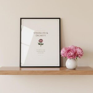 Mothers Day Scripture Set of 3 Christian Wall Art Proverbs 31 Psalm 46 Bible, in gentle sage green nursery design with soft botanical watercolor illustration and calming earth tones, showcased in an elegant contemporary home interior with curated decor elements, demonstrating how this Christian art piece elevates any living space