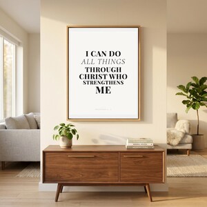 Christian Wall Art Set of 9 Bible Verse Prints Modern Scripture Gallery Decor Printable Download — close-up detail view highlighting the premium typography, paper texture, and fine design elements of the print This minimalist modern, gallery wall set christian wall art features beautiful typography as a printable bible verse decor piece. Digital download from TheFramedVerse on Etsy, perfect as ...