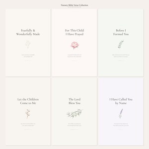 For This Child I Have Prayed 1 Samuel 1 27 Nursery Wall Art Bible Verse Print, — "For this child I have prayed, and the Lord has granted me what I asked of Him", in gentle sage green nursery design with soft botanical watercolor illustration, calming earth tones and tender serif typography, presented as a flat lay alongside baby booties and a small wooden cross on soft linen