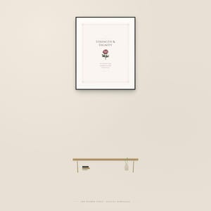 Proverbs 31 25 Mothers Day Print She Is Clothed Strength Dignity Christian Wall, in gentle sage green nursery design with soft botanical watercolor illustration and calming earth tones, displayed in a calm nursery setting with soft natural light, wooden baby furniture and gentle earth-toned decor creating a tranquil environment