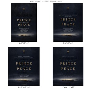 What you get: Isaiah 9:6 Prince of Peace digital download - 4 print sizes included: 2x3, 3x4, 4x5, 11x14 inches, printable wall art files