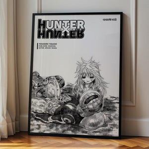 Poster anime di Hunter della collezione Togashi, arte murale manga shonen, stampa in stile giapponese, decorazione estetica per la stanza otaku, regalo anime retrò