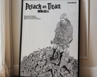 Titan Anime / Manga Poster, Minimalist Japanese Style Wall Art, Dark Fantasy Anime Print, Otaku Room Decor, Vintage Retro Anime Gift