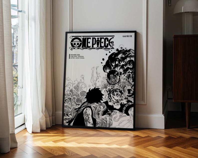 The Oda Collection - The Sacrifice, Anime/Manga Pirate Poster, Japanese Print, Shonen Art, Minimalist Wall Decor, Otaku Gift image 1