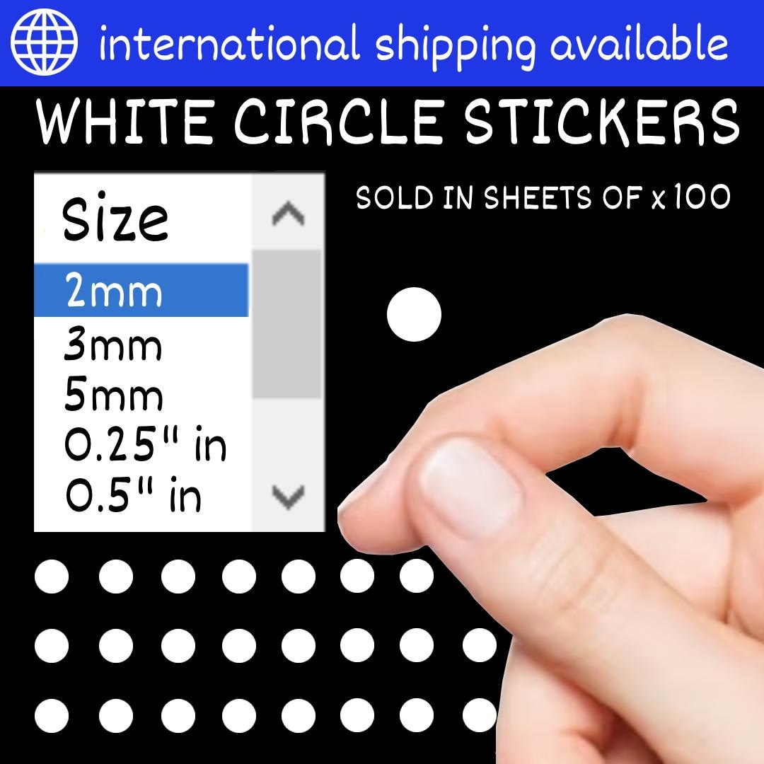 3mm Sticker Panel 2mm 3mm 4mm Adhesive Dots, White Circle Sticker Sheet, Round Dot Decals ...