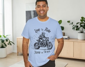 Unisex biker t-shirt, live to ride, perfect for motorcycle lovers, biker spirit, graphic biker t-shirt