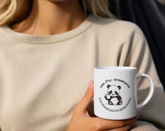 Personalized Name Mug, Panda Coffee Mug with Funny Saying - Ceramic Mug 11oz and 15oz