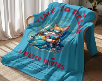 Personalized blanket with your name, blanket for relaxing with a good movie, blanket for children, blanket for teenagers, blanket for adults
