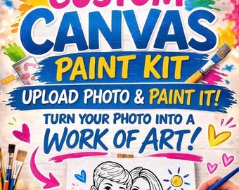 8X10 Custom Photo Canvas Paint Kit | Paint Party Kits