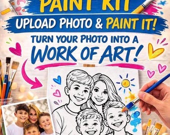 8X10 Custom Photo Canvas Paint Kit | Paint Party