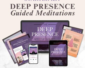 Deep PRESENCE Meditation Kit | Guided Audio, Journal, Cue Cards (Downloadable)