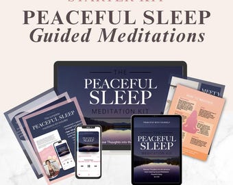 PEACEFUL SLEEP Meditation Kit | Guided Audio, Journal, Cue Cards (Downloadable)