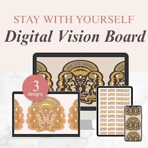 Retro Feminine DIGITAL VISION BOARD Screensavers | 3 Designs for phone, tablet + computer (downloadable)
