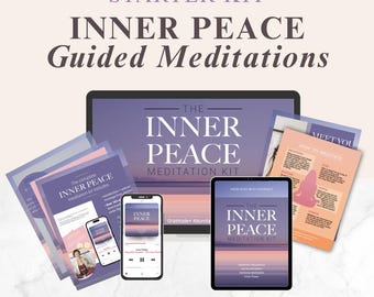 INNER PEACE Meditation Kit | Guided Audio, Journal, Cue Cards (Downloadable)