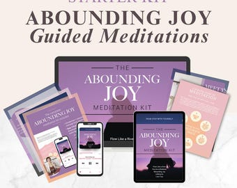 Abounding JOY Meditation Kit | Guided Audio, Journal, Cue Cards (Downloadable)