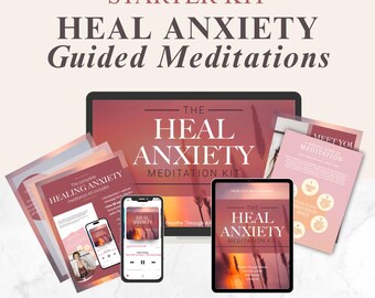 HEAL ANXIETY Meditation Kit | Guided Audio, Journal, Cue Cards (Downloadable)