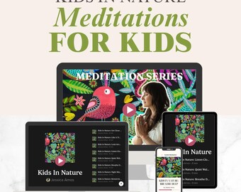 MEDITATIONS for KIDS Nature Pack | Guided Audio, Journal, Cue Cards (Downloadable)