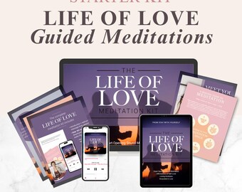 LOVE LIFE Meditation Kit | Guided Audio, Journal, Cue Cards (Downloadable)