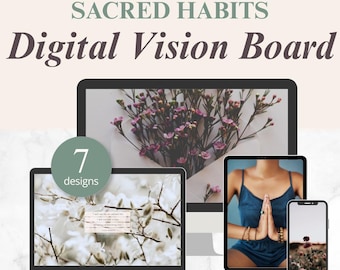 Sacred Habits DIGITAL VISION BOARD Screensavers | 7 Designs for phone, tablet + computer (downloadable)