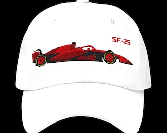 Ferrari F1 embroidered cap of the SF-25 race car. collectable item
