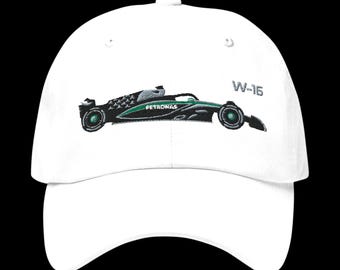 Mercedes F1 Cap in embroidered side profile of the W-16 race car.  Collectable item