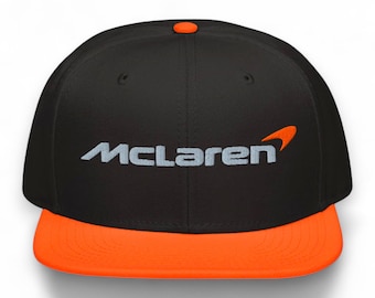 McLaren F1 Snapback Hat. in embroidered logo design