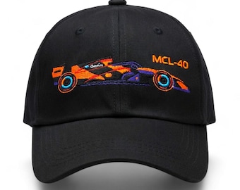 McLaren F1 cap in embroidered design of the 2026 season MCL-40 race car profile. Collectable item