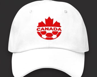 Canada World Cup cap in embroidered Canadian football team crest design