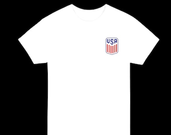 USA World Cup Shield Patch T-Shirt | American Flag Crest, Patriotic Tee