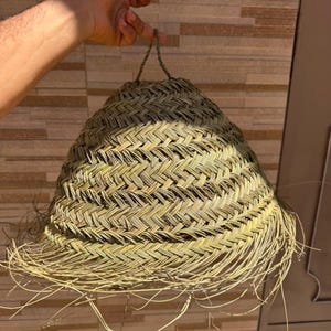 Handwoven Straw Pendant Light, Moroccan Spherical Chandelier, Natural Rattan Hanging Shade image 9