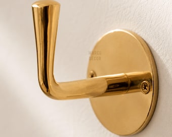 Set of Unlacquered Brass Wall Hooks - Handmade Towel Hooks