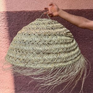 Handwoven Straw Pendant Light, Moroccan Spherical Chandelier, Natural Rattan Hanging Shade image 6