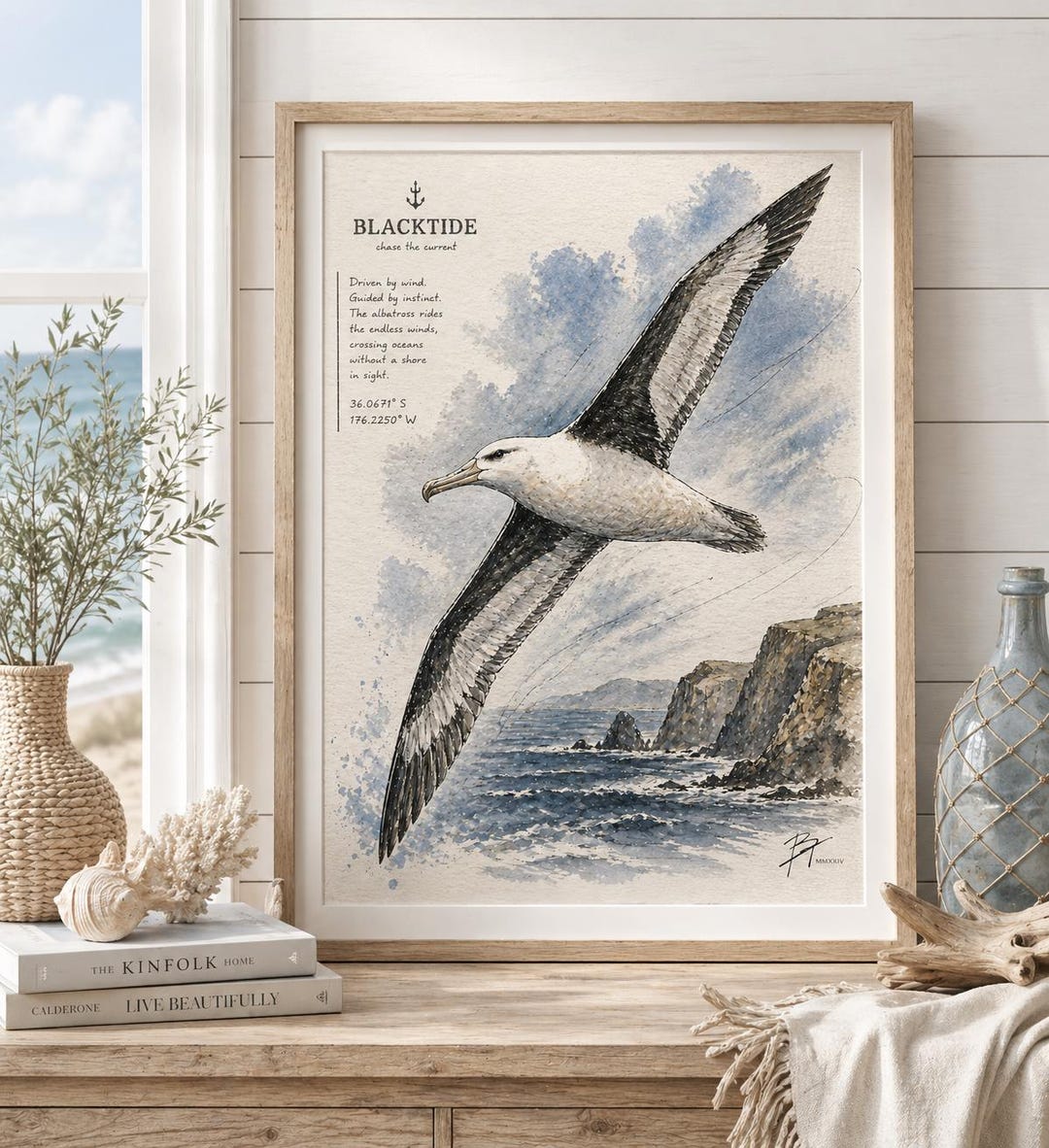 Albatross Wall Art, Coastal Bird Print, Seabird Artwork, Nautical Decor ...