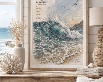 Ocean Wave Wall Art, Surf Break Print, Coastal Nautical Decor, Beach House Artwork, Ocean Poster, Surfer Gift, Wave Art