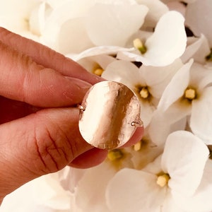 Textured Disc Ring, Large Disc Ring, Stacking Ring, Textured Or Smooth Disc Ring, Statement Ring, Gold Filled Ring, Everyday Wear