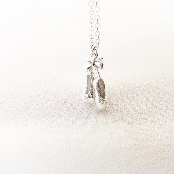 Ballet Necklace, Ballet Slipper Necklace, Silver Ballet Slipper, Minimalist Everyday Jewelry, Dancer Gifts, Gift For Her