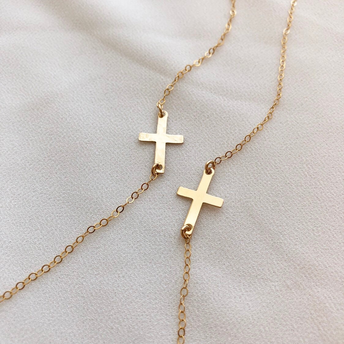 Sideways Cross Necklace 14k Gold Filled Sideways Cross | Etsy