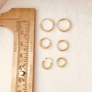 Tiny Huggie Hoop Earrings Set, Endless Hoop Earrings SET, Set of 3 Hoop Earrings 3 Sizes, Gift Set, Dainty Huggie Earrings, Gift For Her image 5