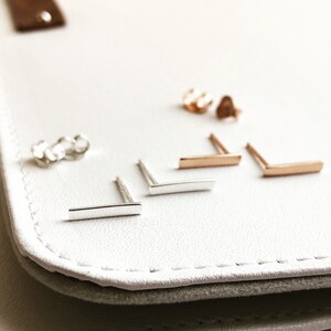 Minimalist Bar Stud Earrings, Bar Earrings, Dainty Gold Bar Earrings, Gold Geometric Earrings, Mini Bar Post Earrings, Dainty Earrings