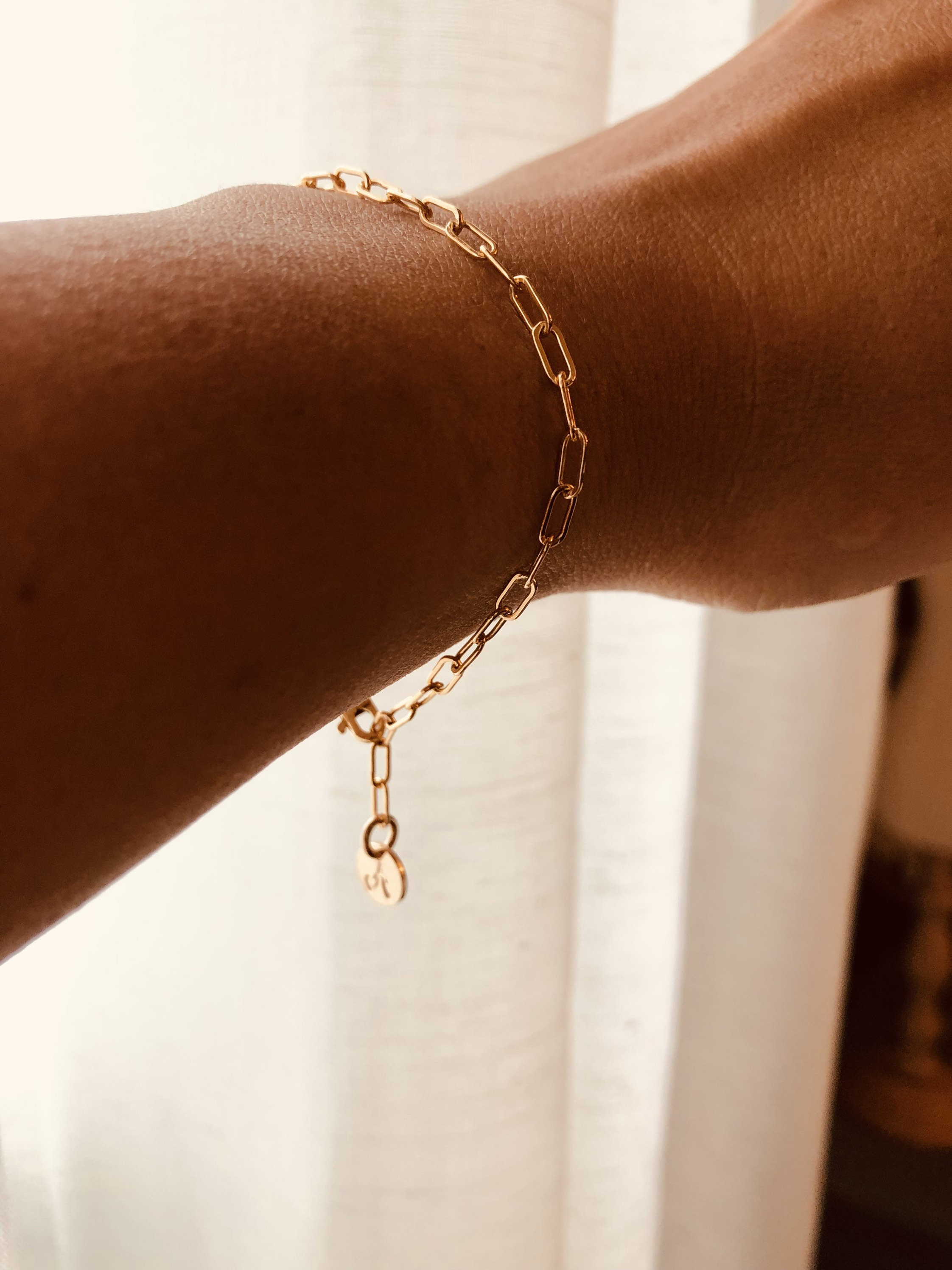 Initial Charm Bracelet Paperclip Chain Bracelet Everyday Etsy