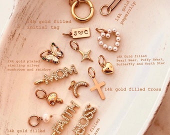 Chunky Paperclip Chain Bracelet: Custom Initial Charm, Gold-filled