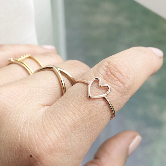 Thin heart ring online